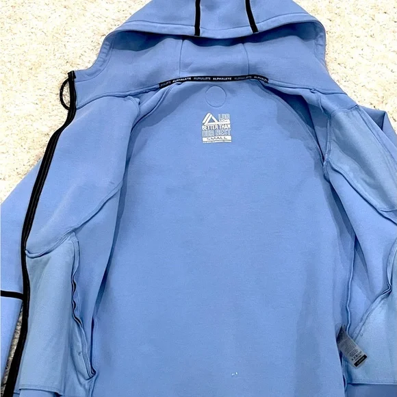 ALPHALET Men’s Blue Scuba Hoodie S Small